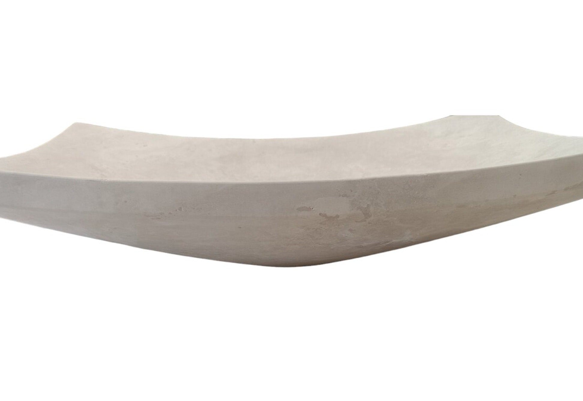 حوض مغسلة من الحجر الطبيعي من نوع الترافرتين الفاتح، بتصميم عصري فريد وقابل للتخصيص (العرض) 66 سم (الطول) 45 سم (الارتفاع) 12 سم