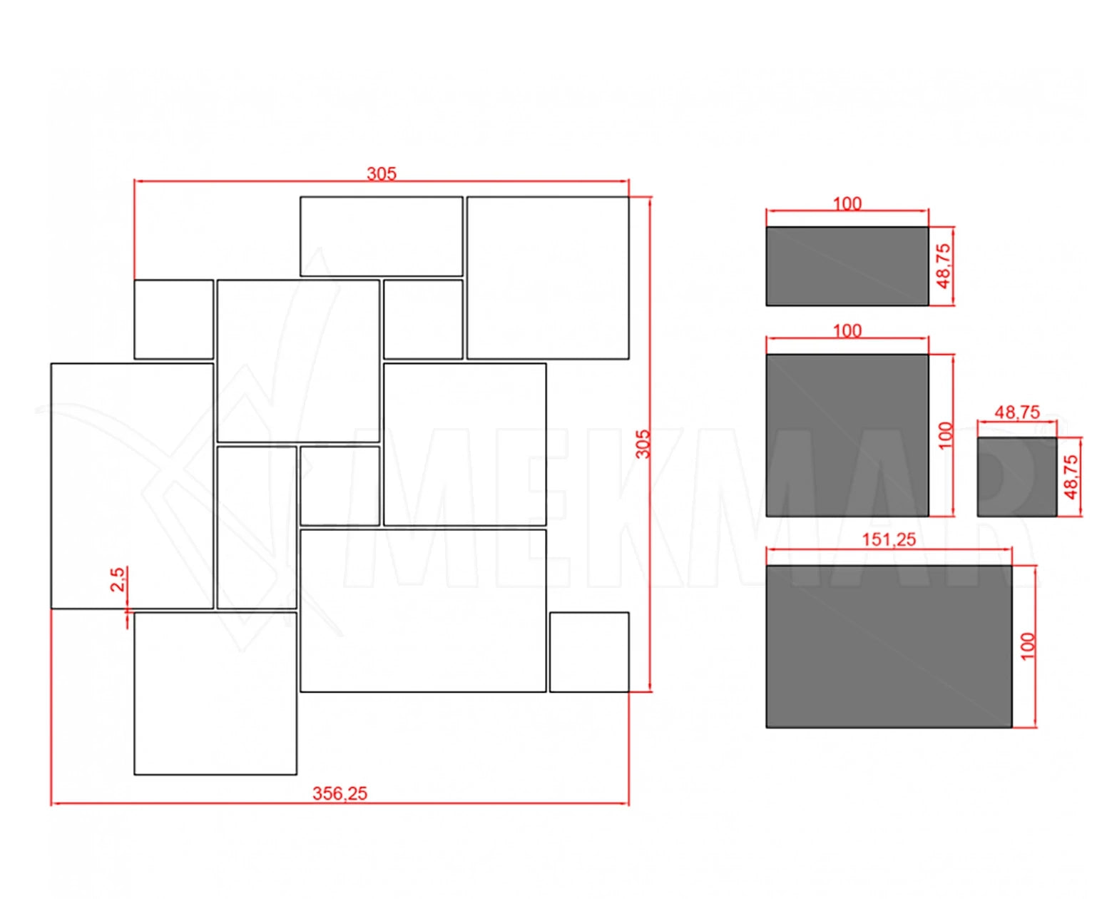 Marble Mosaic MP-C-OP - 2