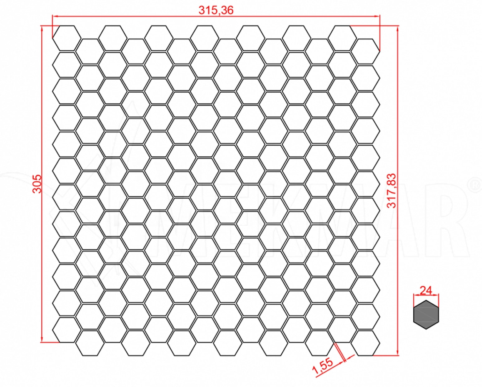Marble Mosaic MP-W-HX22 - 2