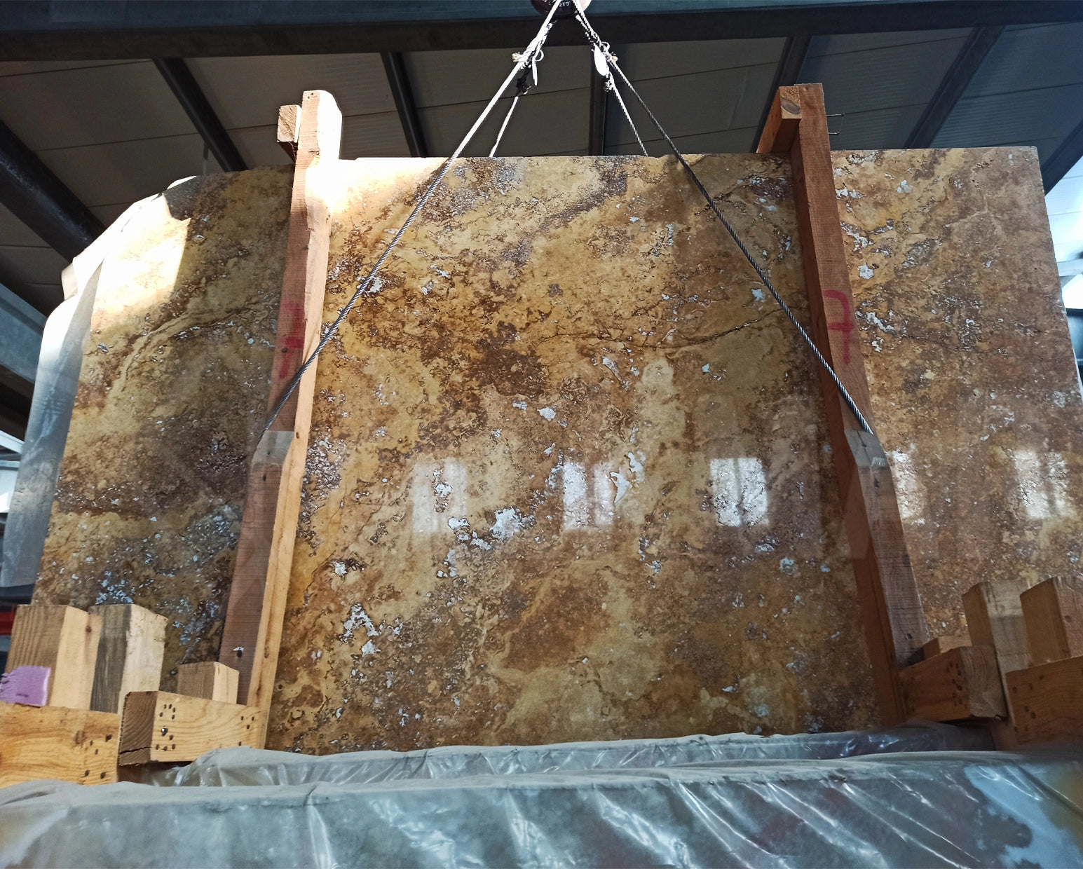 Gold Travertine Slab - 2