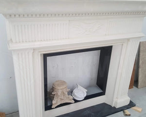 Classic Limestone Fireplace - 3