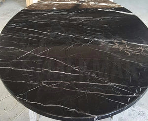 Nero Marquina Marble Round Table Top - 2