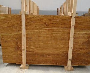 Dalle de travertin à veines jaunes - 2