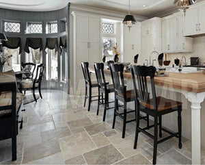 Conjunto de motivos en travertino gris plateado - 3