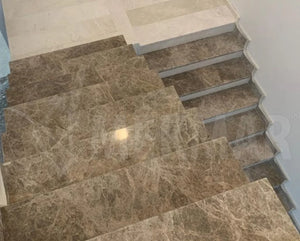 Emperador Dark Marble Stairs - 7