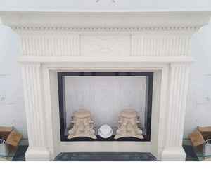 Classic Limestone Fireplace - 2