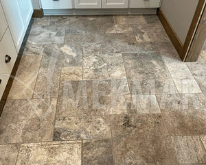 Conjunto de motivos en travertino gris plateado - 6