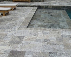 Silver Grey Travertine Paver - 9