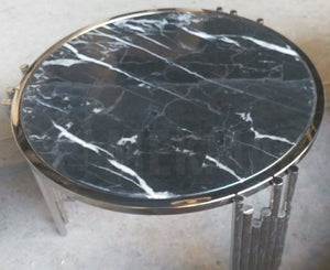 Nero Marquina Marble Round Table Top - 4