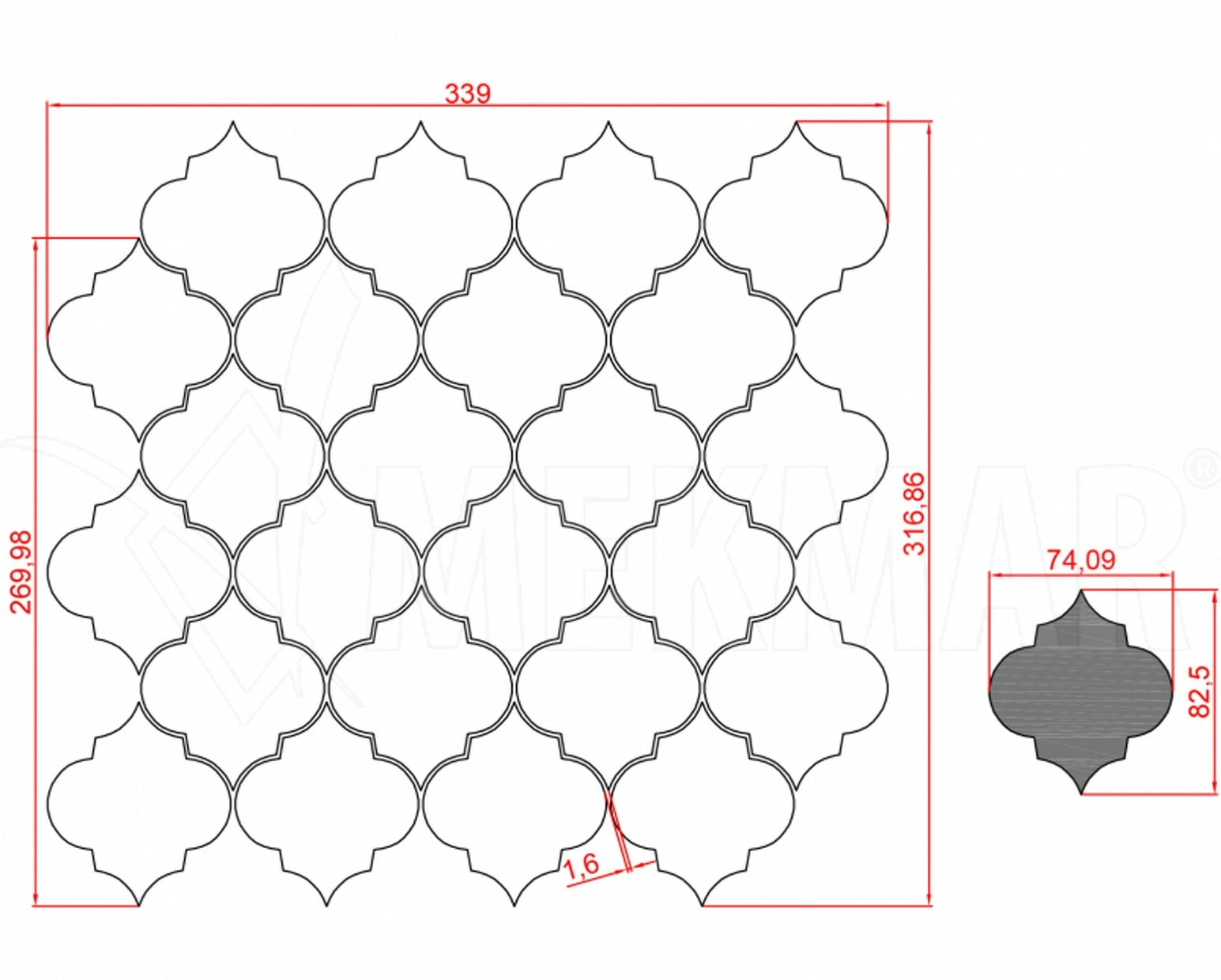 Limestone Mosaic LP-W-AR - 2