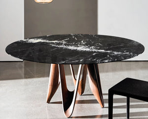 Tablero redondo de mármol Nero Marquina - 1