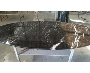 Nero Marquina Marble Ellipse Table Top - 5