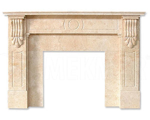Classic Travertine Fireplace - 2