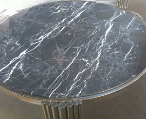 Nero Marquina Marble Round Table Top - 6