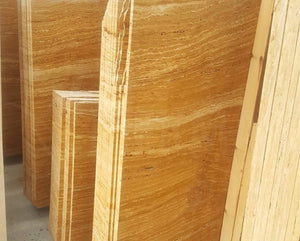 Yellow Vein Cut Travertine Slab - 6
