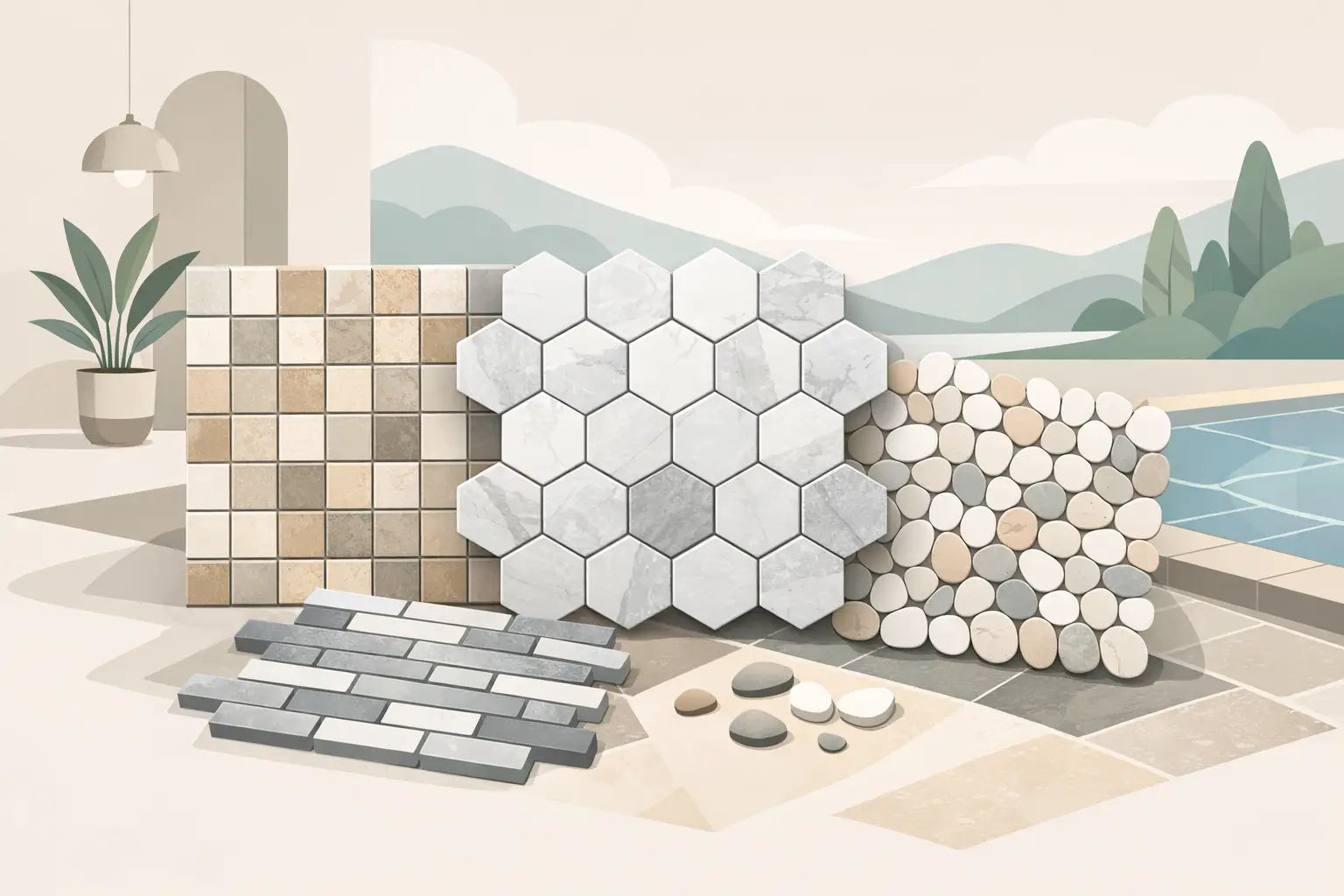 Natural Stone Mosaic Tiles for Projects