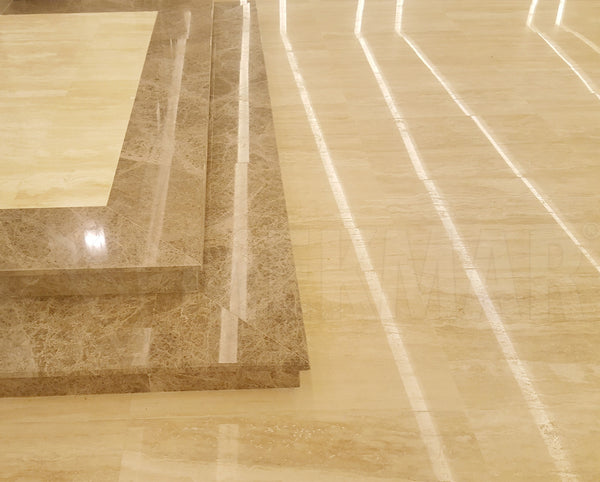 ترافرتين كلاسيكي بقطع عروقي مصقول