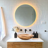 Lavabo vasque en pierre naturelle onyx brun translucide, poli  (D) 41 cm (H) 11 cm