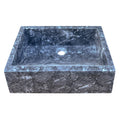 Encimera rectangular de mármol gris de Bursa para lavabo de baño, pulida (An) 31 cm (L) 46 cm (Al) 16 cm - En stock
