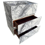 Freistehendes Waschbecken mit Schublade aus Calacatta-Viola-Marmor (B) 51 cm (L) 77 cm (H) 87 cm