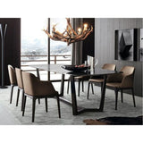 Rechteckiger Esstisch aus Marmor, poliert und mit abgerundeten Kanten