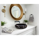 Waschbecken aus Naturstein, Toros Black Marble, poliert (Durchmesser) 41 cm (Höhe) 13 cm