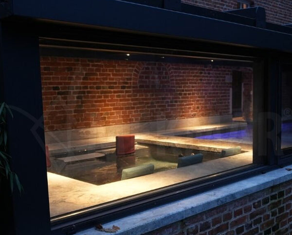 Adoquín de travertino gris plateado