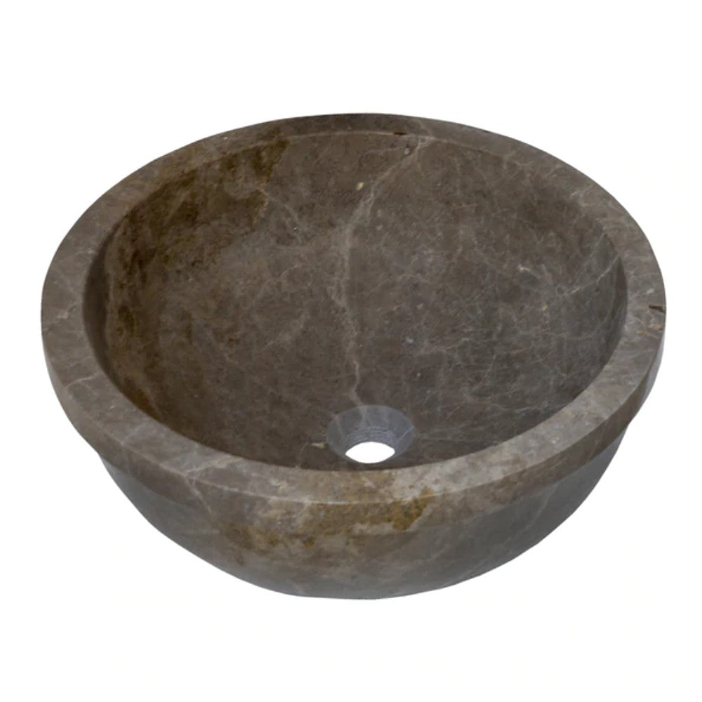 Lavabo de encastrar de mármol natural Maya Grey, pulido (diámetro) 41 cm (altura) 16 cm