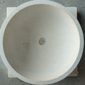 Rundes Waschbecken aus Naturstein, klassischer Kalkstein (Durchmesser) 44 cm (Höhe) 21 cm