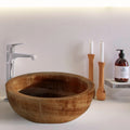 Lavabo de ónix miel de piedra natural (D) 41 cm (H) 18 cm