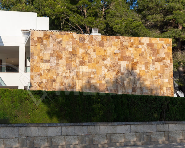 Ensemble de motifs Scabos en travertin