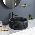 Lavabo sur plan en marbre noir Sirius, pierre naturelle, fini poli (D) 42 cm (H) 16 cm