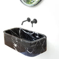 Lavabo rectangular de mármol negro Toros para montaje en pared (ancho) 31 cm (profundidad) 46 cm (alto) 18 cm - En stock