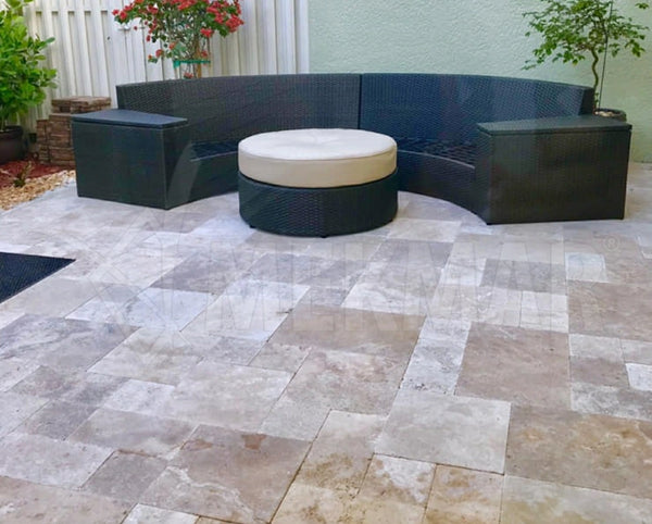 مجموعة سكوت ذات النقوش الريفية من حجر الترافرتين