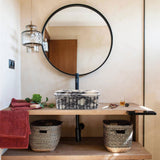 Rechteckiges, geripptes Waschbecken aus Calacatta-Viola-Marmor (B) 41 cm (L) 41 cm (H) 16 cm