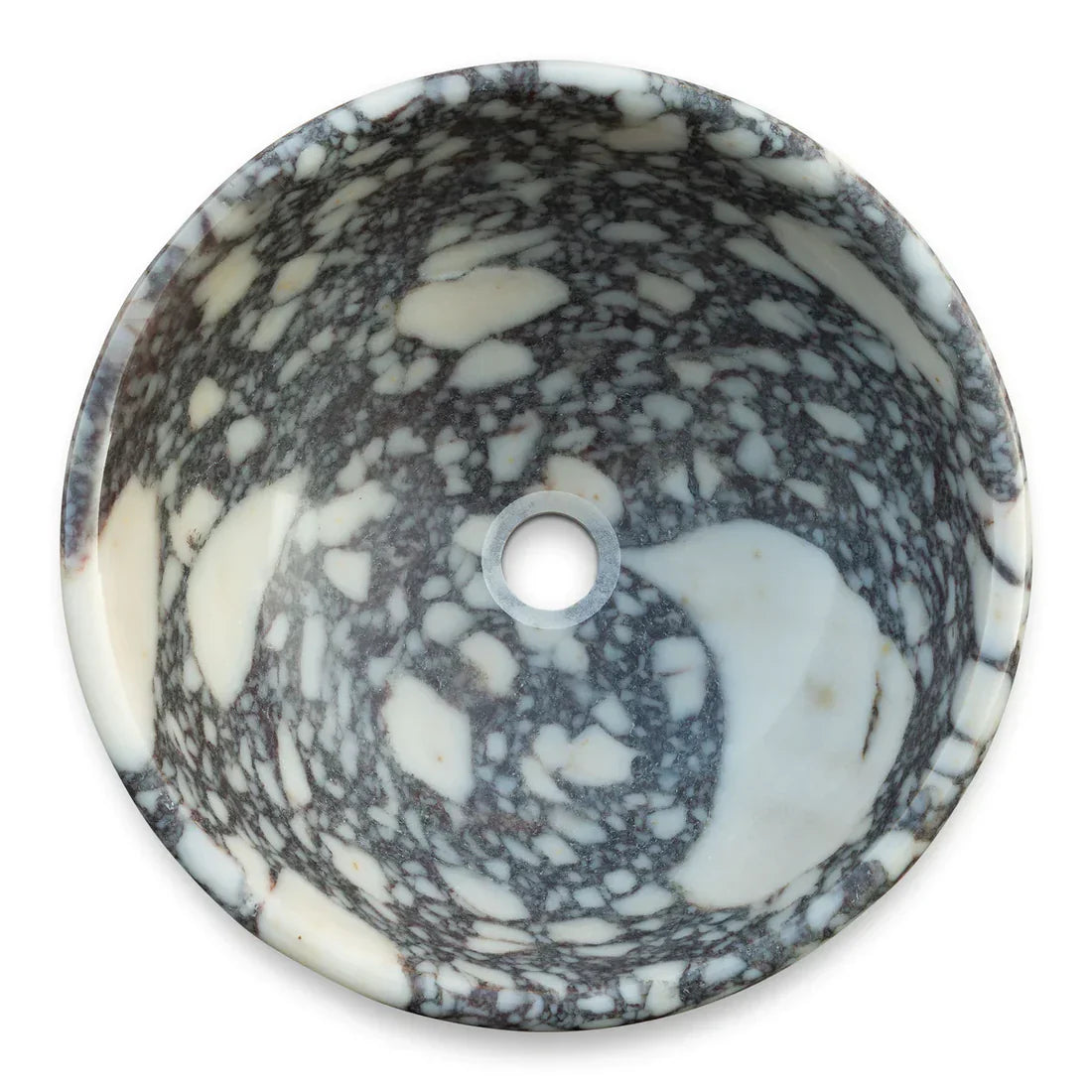 Lavabo de salle de bain en marbre Calacatta Viola, pierre naturelle, à poser, poli (D) 41 cm (H) 16 cm - En stock