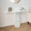 Console design en marbre blanc de Carrare, polie (L) 39 cm (l) 102 cm (H) 82 cm