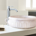 Lavabo de mármol blanco natural, pulido (diámetro) 44 cm (altura) 16 cm