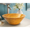 Lavabo cónico en forma de V de travertino Golden Sienna, pulido  (D) 41 cm (H) 16 cm