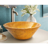 Lavabo cónico en forma de V de travertino Golden Sienna, pulido  (D) 41 cm (H) 16 cm