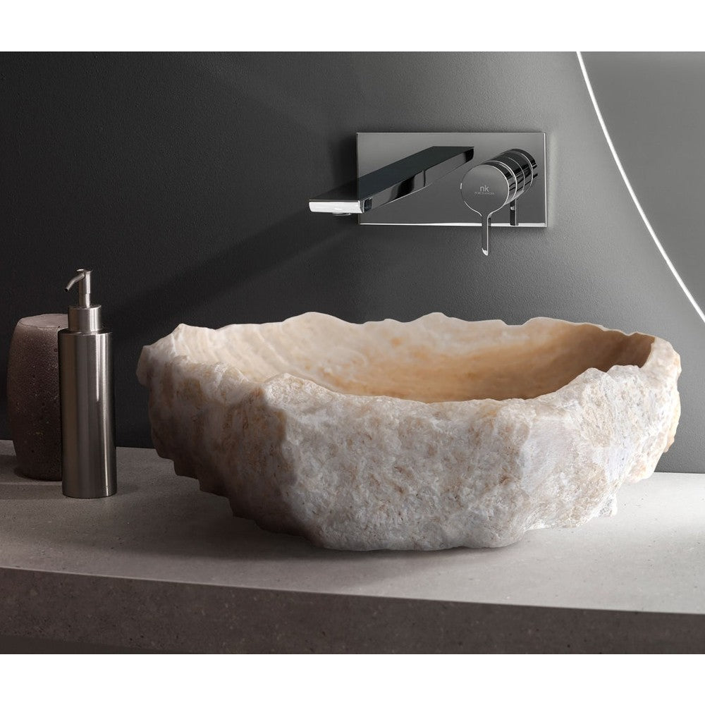 Lavabo en pierre naturelle translucide « Honey Onyx »   (L) 49 cm (l) 49 cm (H) 13 cm