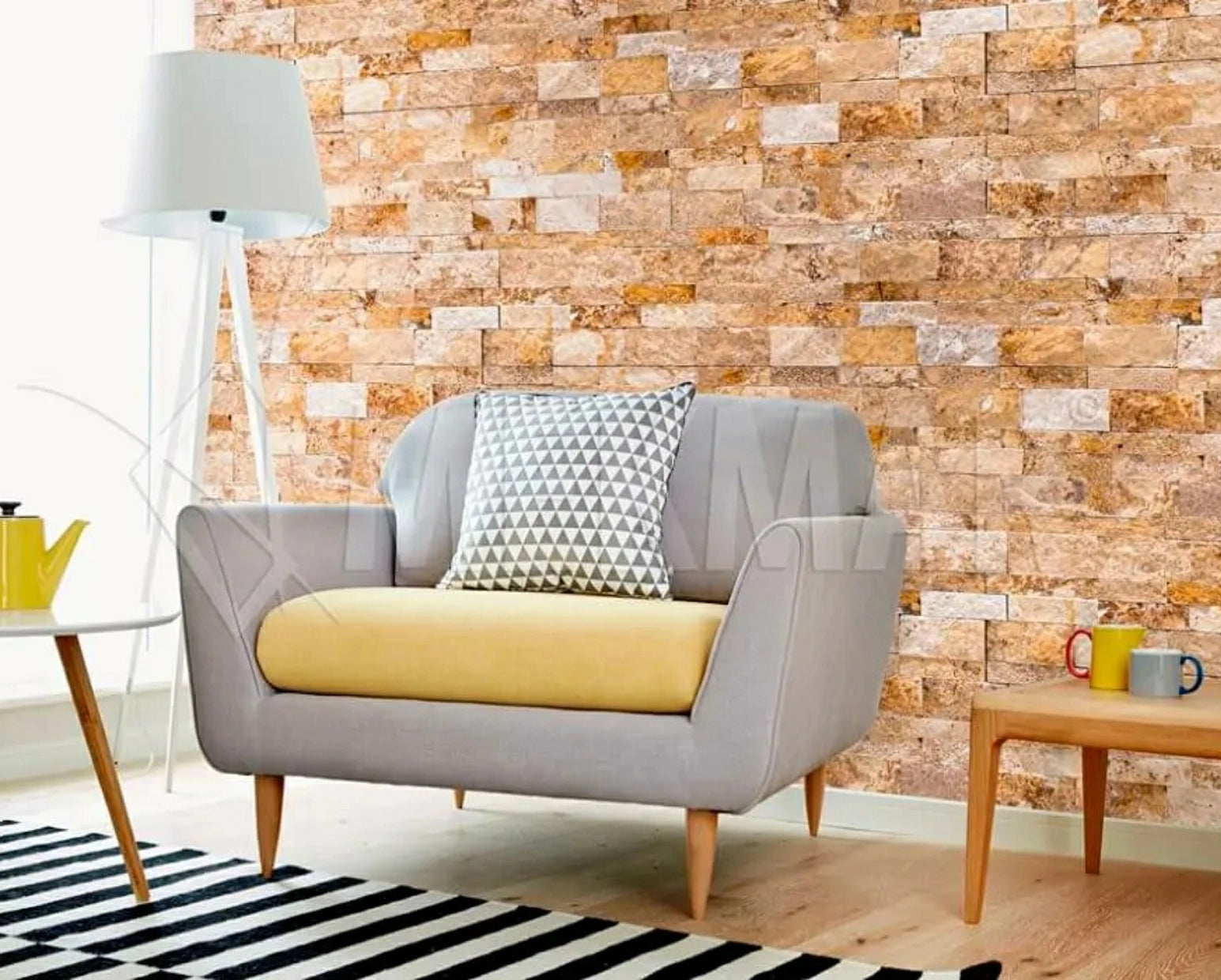 Mosaico de travertino TS-Y-PZ15 - 1