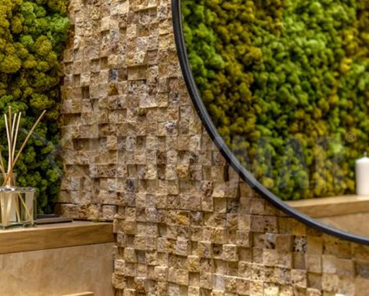 Mosaico de travertino TS-Y-3D22 - 1