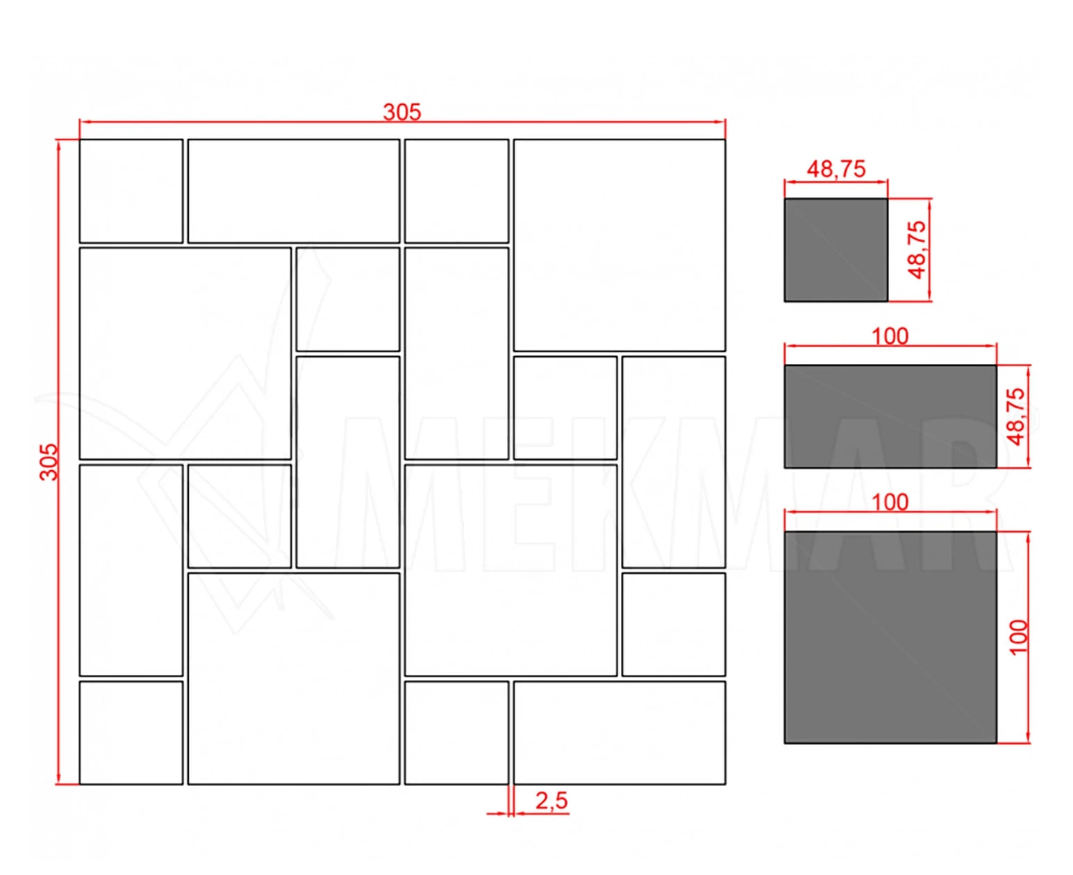 Travertine Mosaic TT-C-RP - 4