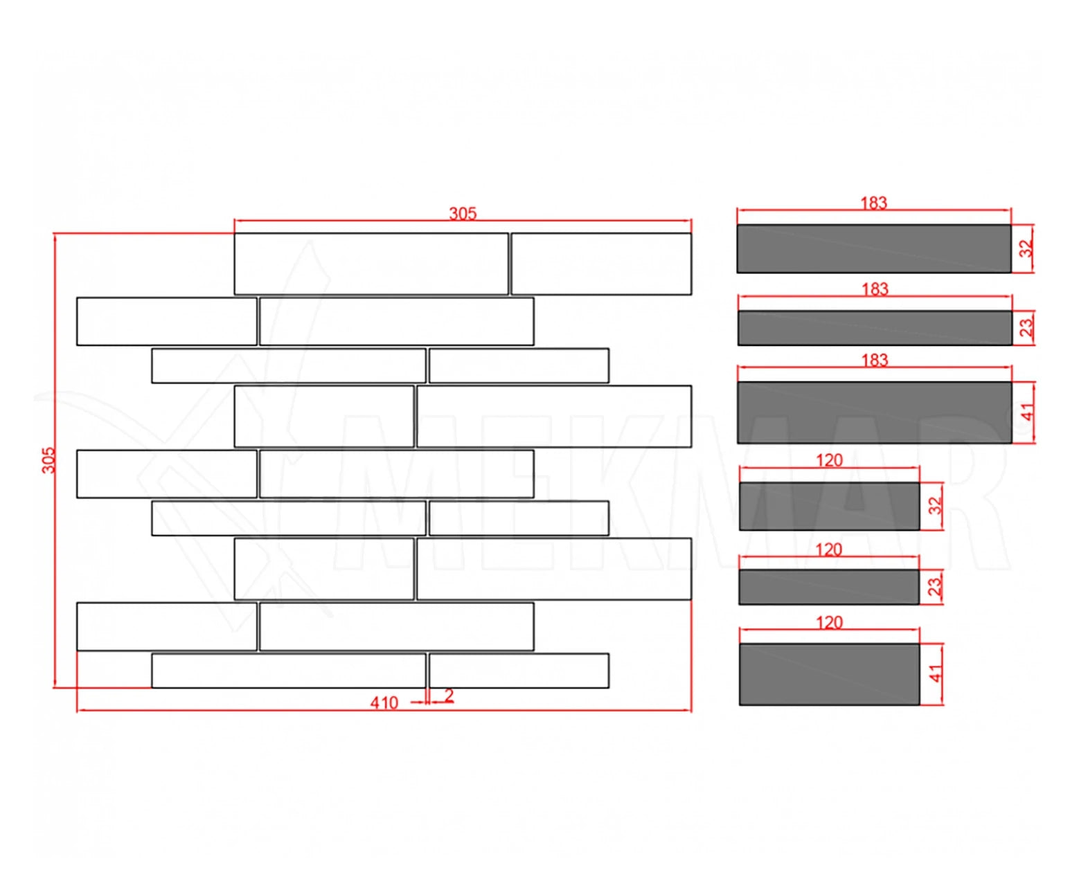 Travertine Mosaic TF-C-RV - 3