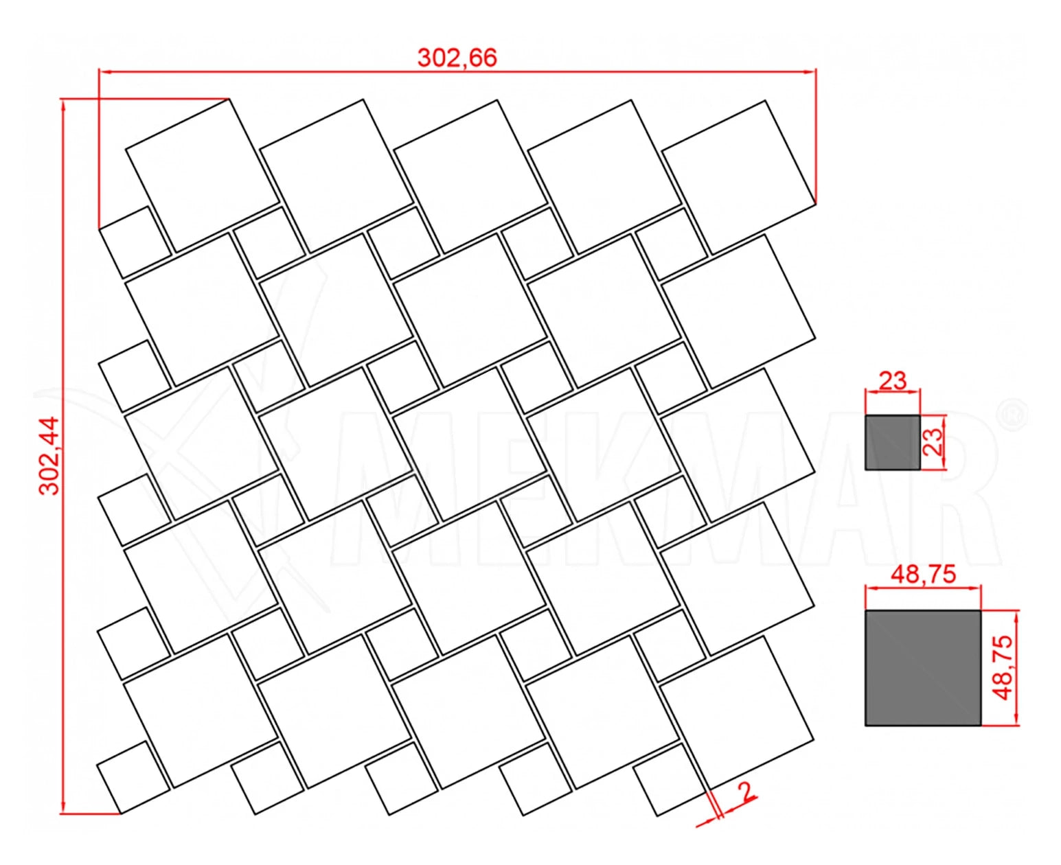 Travertine Mosaic TT-CN-B - 7