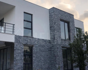 Marbre noir Snow, face fendue - 2