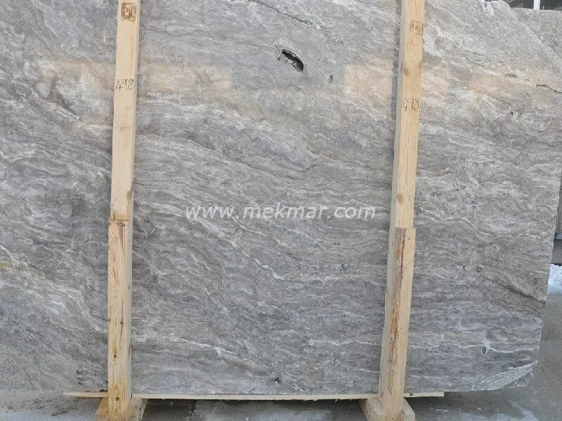Silver Vein Cut Travertine Slab - 6