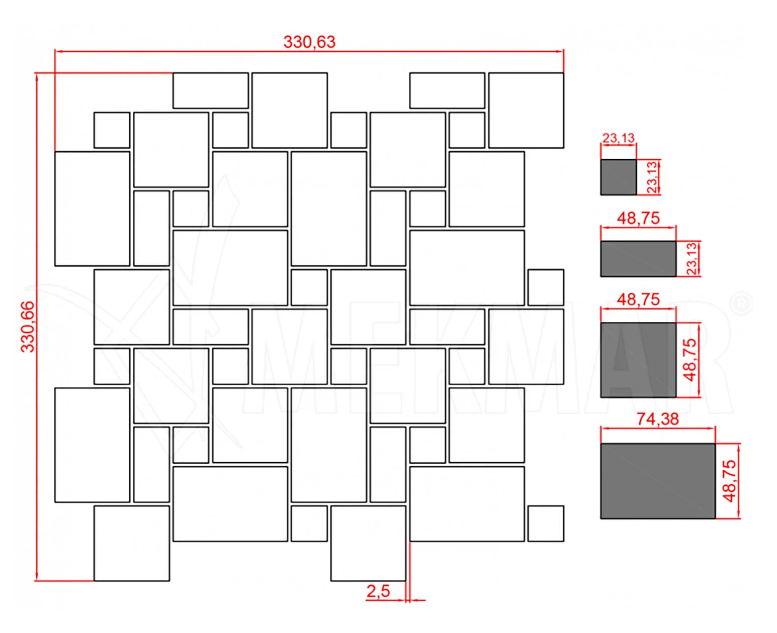 Marble Mosaic MP-W-MP - 5