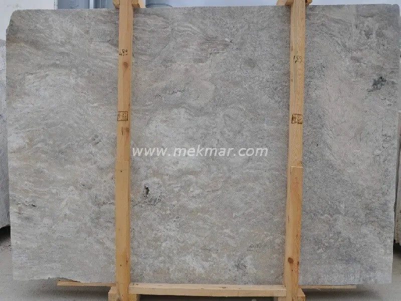 Silver Grey Travertine Slab - 4